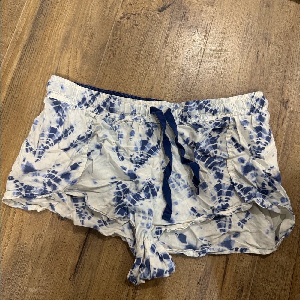 Victoria's Secret Blue and White Tie-Dye Pajama Shorts